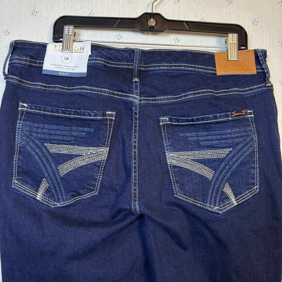Seven7  Boot Cut Jeans Size 16 Dark Wash Mid Rise Lane Bryant Casual Stretch NWT - Picture 6 of 11